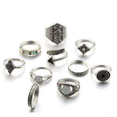 10pcs Vintage Midi Rings
