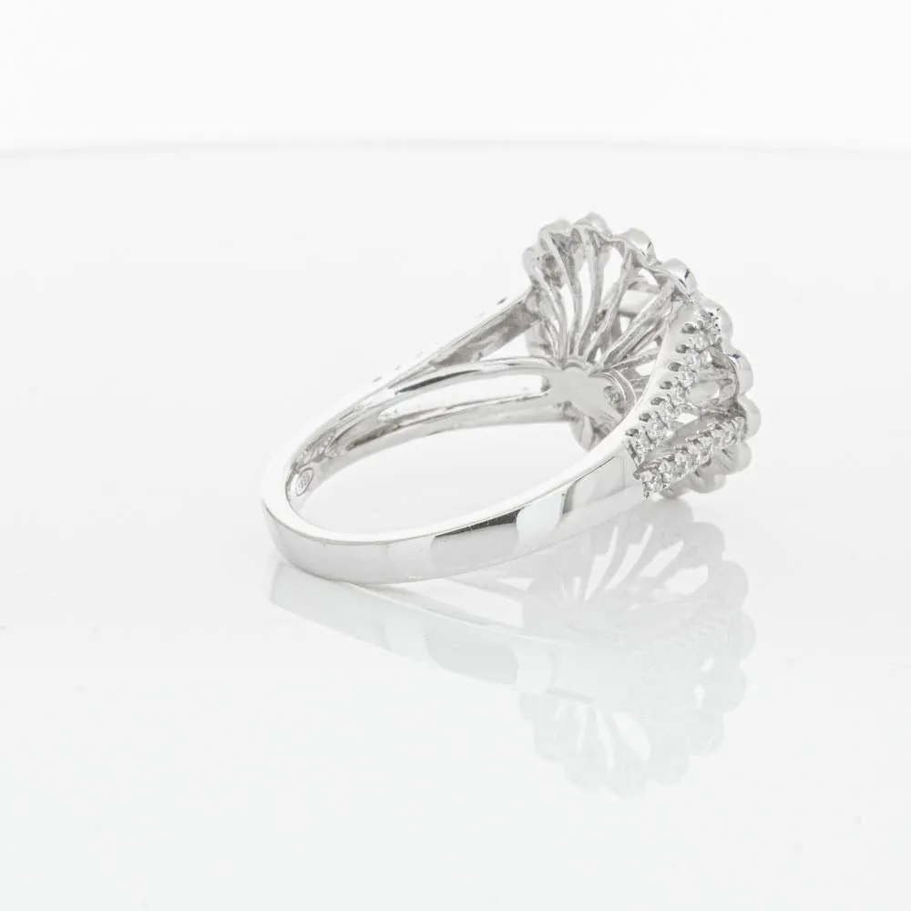 18ct White Gold Cushion Cut Diamond Ring