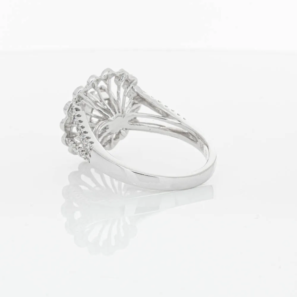 18ct White Gold Cushion Cut Diamond Ring