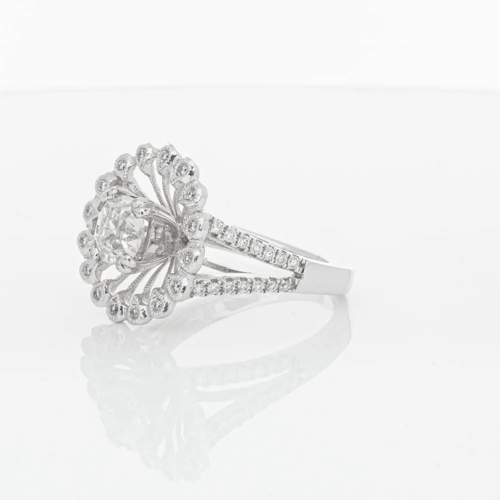 18ct White Gold Cushion Cut Diamond Ring