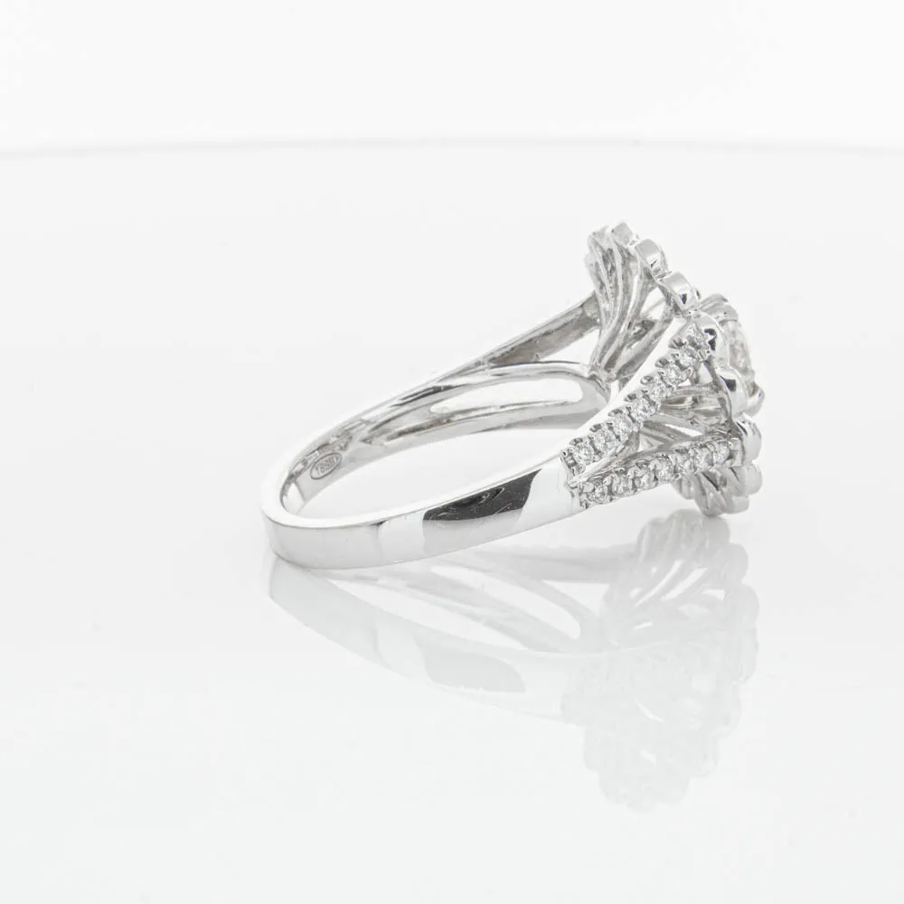 18ct White Gold Cushion Cut Diamond Ring