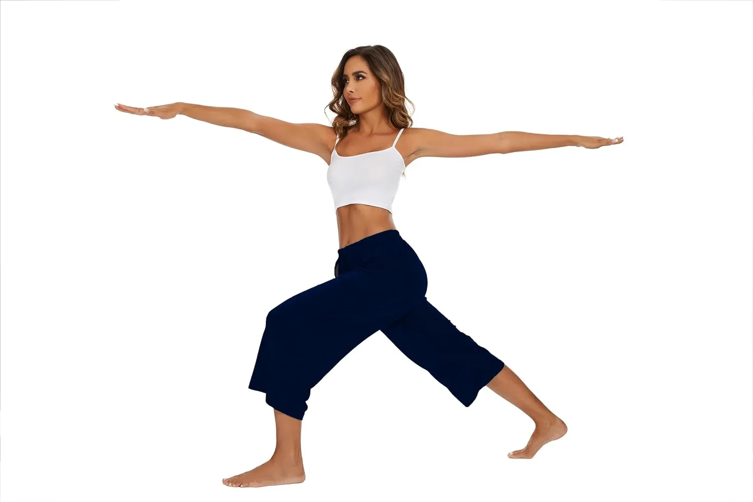 2 Pack Womens Pajama Pants Capri Sleep Lounge Pants Drawstring Pj Bottoms with Pockets