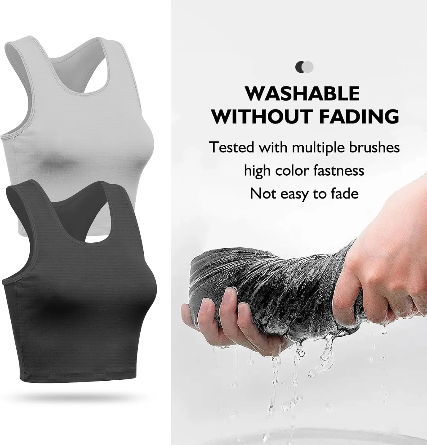 2 Pieces Tank Top for Women, Basic Sleeveless Crop Tops, Going Out Tops Workout Tops Teen Girls Racerback Daily Wearing