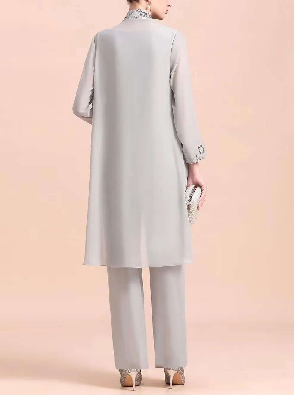 3 Pieces Mother of The Bride Pantsuit Dresses Chiffon Laces Formal Evening Outfit with Jacket