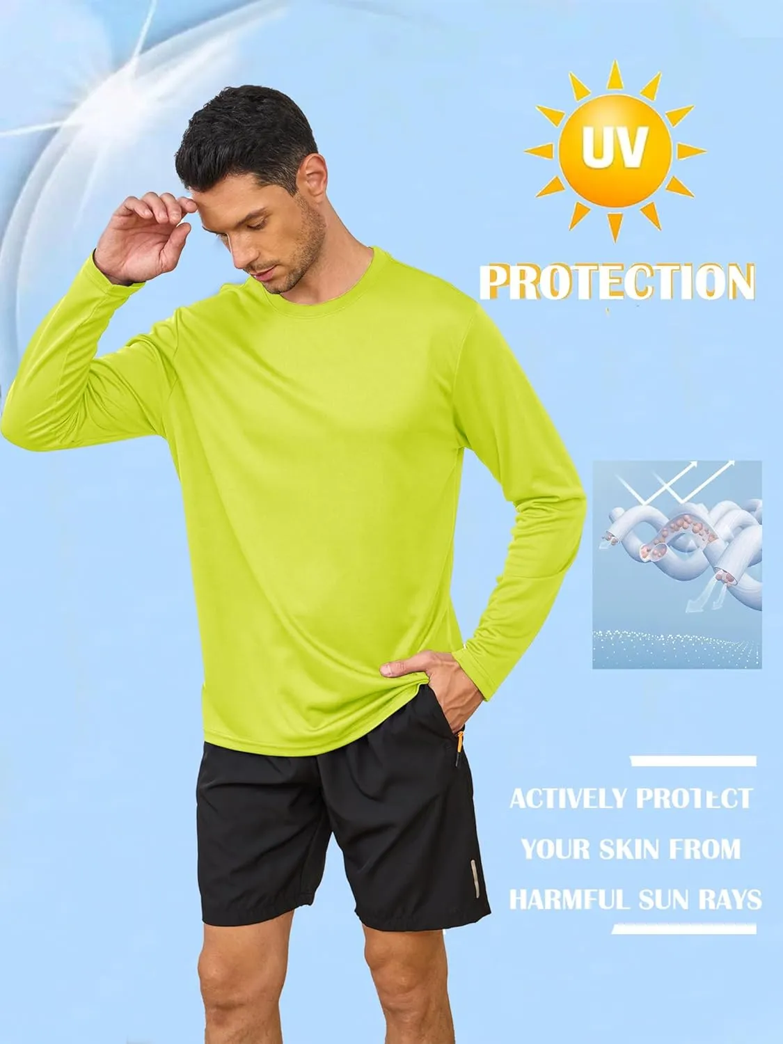 5 Pack Mens Long Sleeve Shirts Quick Dry Moisture Wicking Athletic Running Gym Workout T Shirts