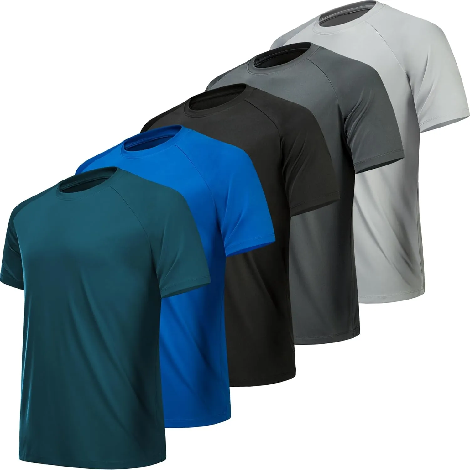 5/7 Pack Workout Shirts for Men Quick Dry Moisture Wicking Mens Gym Shirts Athletic T-Shirts