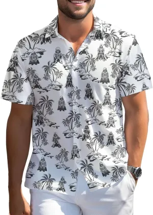 99TIMORO Warship Hawaiian Shirt, Wars Movie Button Short Sleeve Top, Character Theme