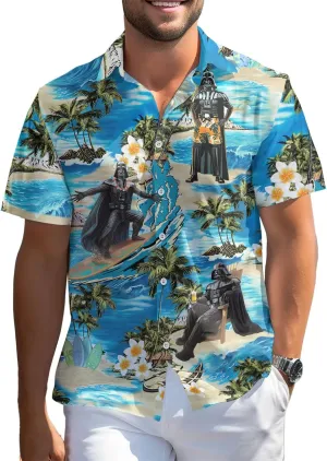 99TIMORO Warship Hawaiian Shirt, Wars Movie Button Short Sleeve Top, Character Theme
