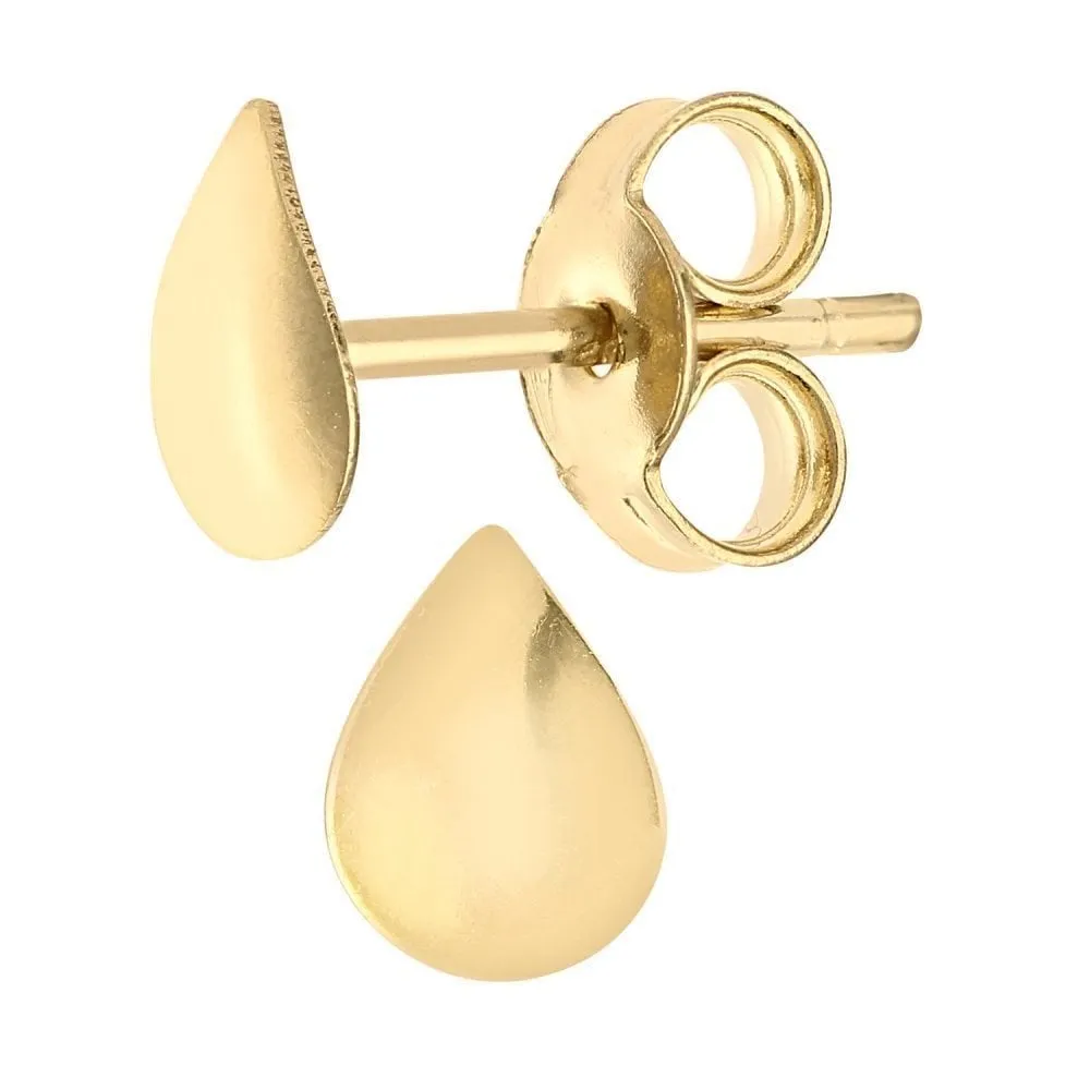 9ct Yellow Gold Small Teardrop Stud Earrings