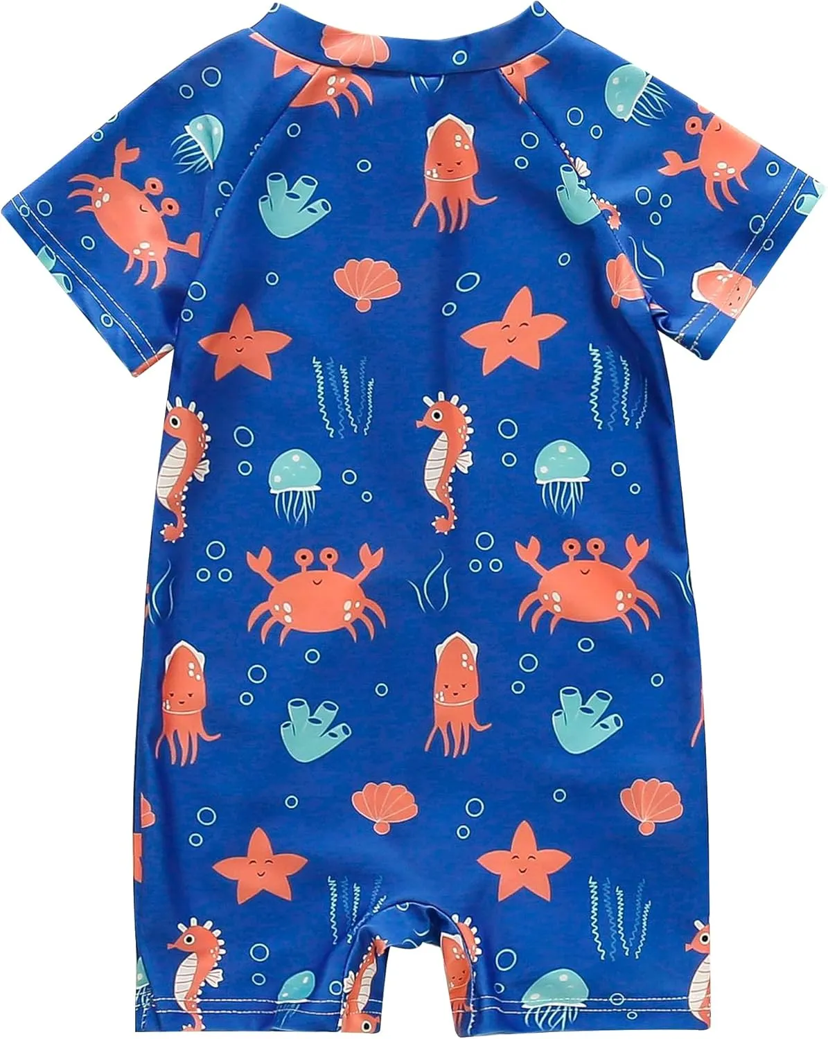 AIWUHE Boys One Piece Swimsuit Toddler Swimwear Rash Guard Suits Short Sleeve Zipper Bathing Suit UPF 50  Beach Sunsuit 6M-3Y