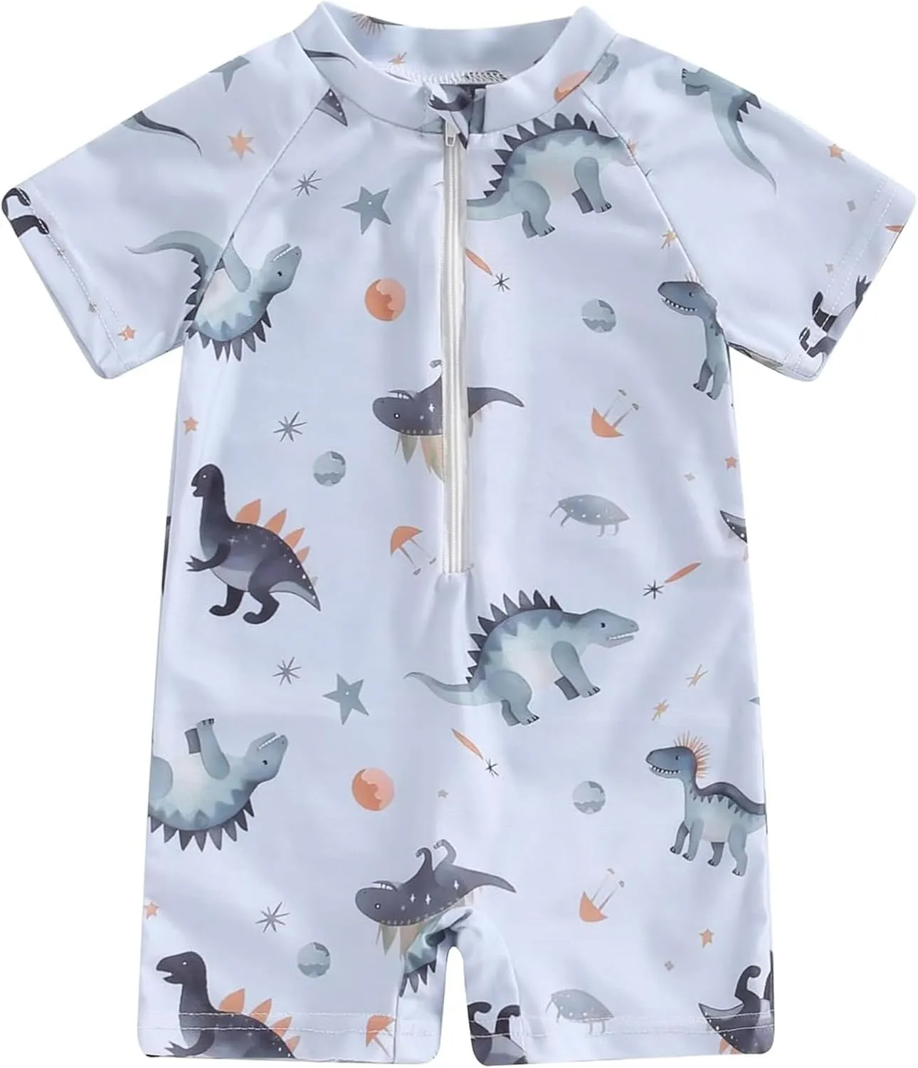AIWUHE Boys One Piece Swimsuit Toddler Swimwear Rash Guard Suits Short Sleeve Zipper Bathing Suit UPF 50  Beach Sunsuit 6M-3Y
