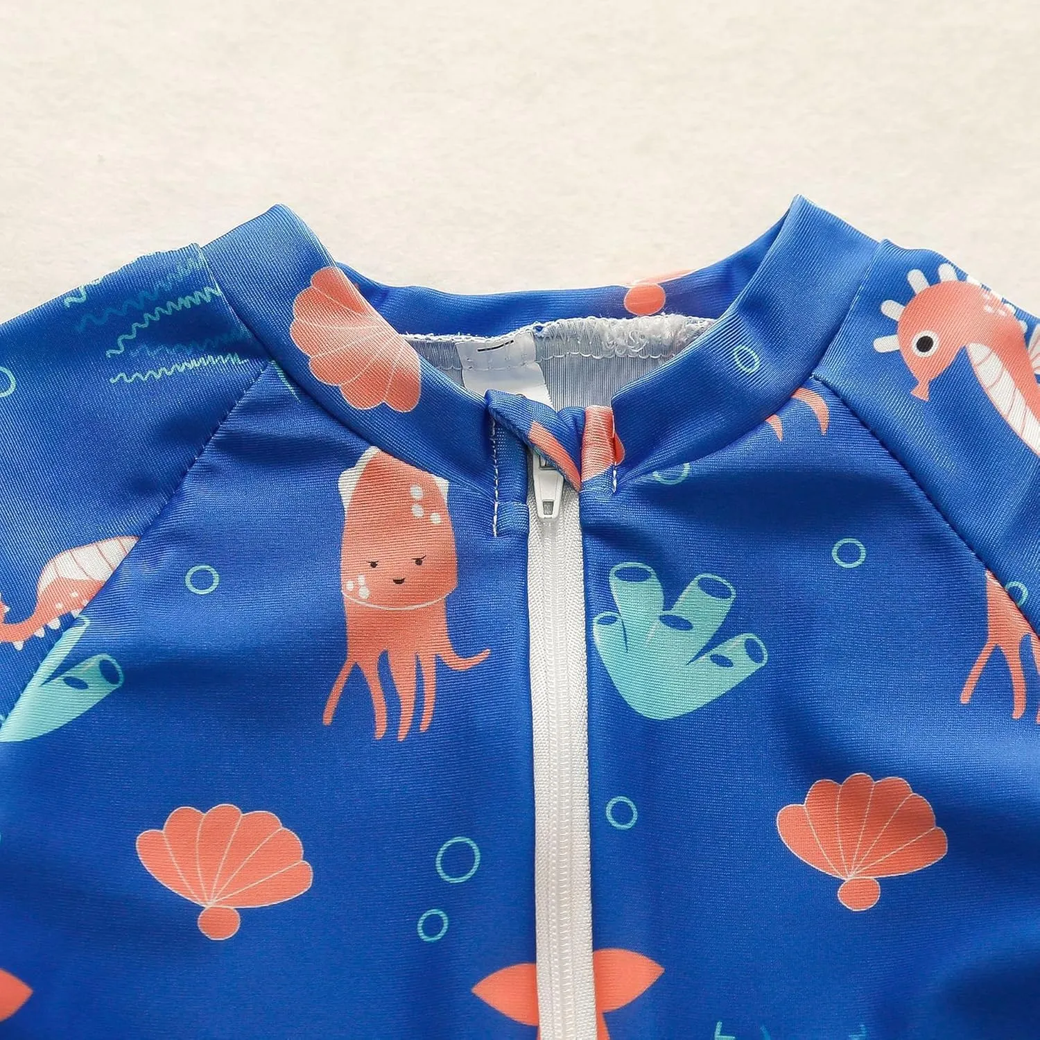 AIWUHE Boys One Piece Swimsuit Toddler Swimwear Rash Guard Suits Short Sleeve Zipper Bathing Suit UPF 50  Beach Sunsuit 6M-3Y