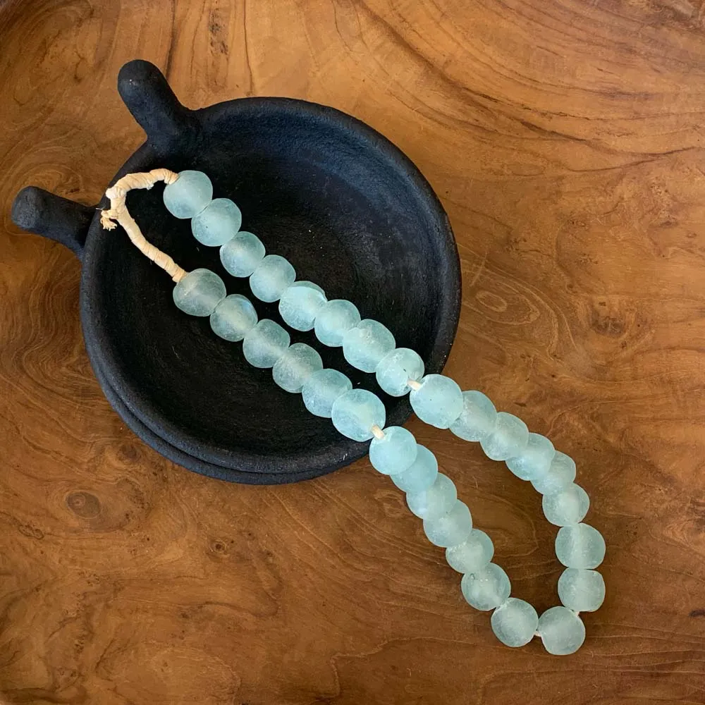 Aqua Recycled Glass Decorative Beads
