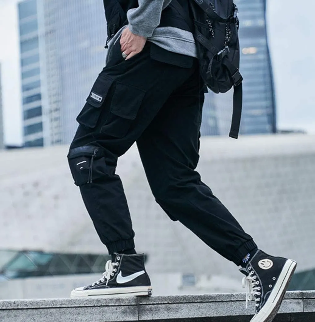 Astellarie Mens Jogger Pants Techwear Hip Hop Punk Harem Cargo Jogger Pant Streetwear Tactical Track Pants with Pocket