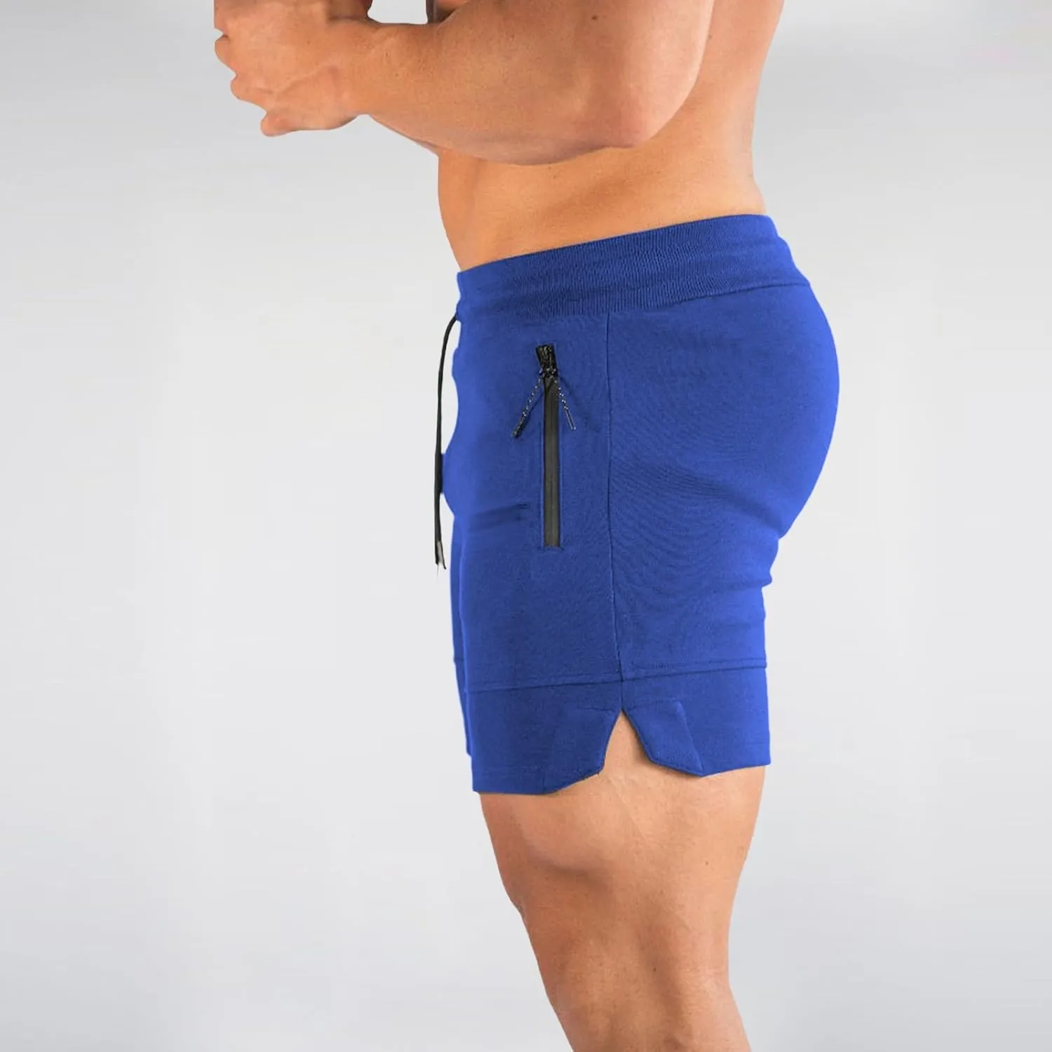 Athletic Shorts for Men Gym Workout Running SweatShorts Quick Dry Slim Fit Drawstring Zipper Pocket Summer Pants 2025