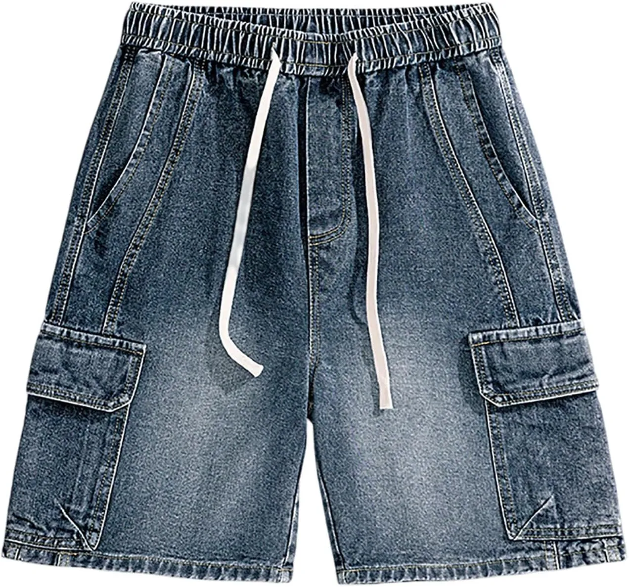 Baggy Jean Shorts for Men Summer Casual Loose Fit Y2K Hip Hop Wide Leg Denim Shorts Trendy Outfits