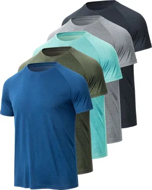 BALENNZ Workout Shirts for Men, Moisture Wicking Quick Dry Active Athletic Men's Gym Performance T Shirts