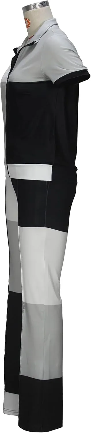 Batehif Women's Lounge Outfits Two Piece Sets 80s 90s Short Sleeve Zipper Top Flare Legging Pants