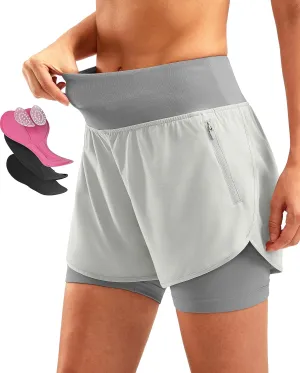 Bikewa Women's Mountain Bike Shorts 4D Padded Cycling Riding Biking Bicycle Biker Cycle Shorts for Women Zipper Pockets