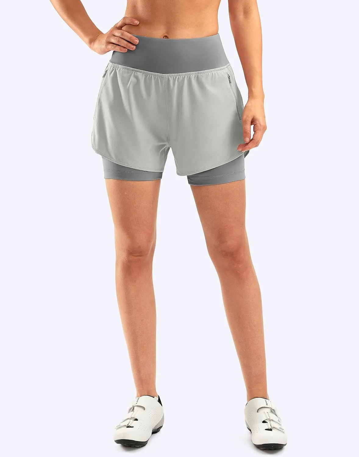 Bikewa Women's Mountain Bike Shorts 4D Padded Cycling Riding Biking Bicycle Biker Cycle Shorts for Women Zipper Pockets