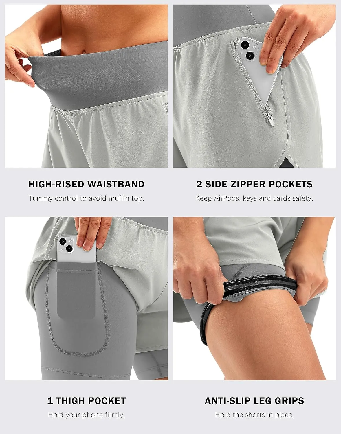 Bikewa Women's Mountain Bike Shorts 4D Padded Cycling Riding Biking Bicycle Biker Cycle Shorts for Women Zipper Pockets