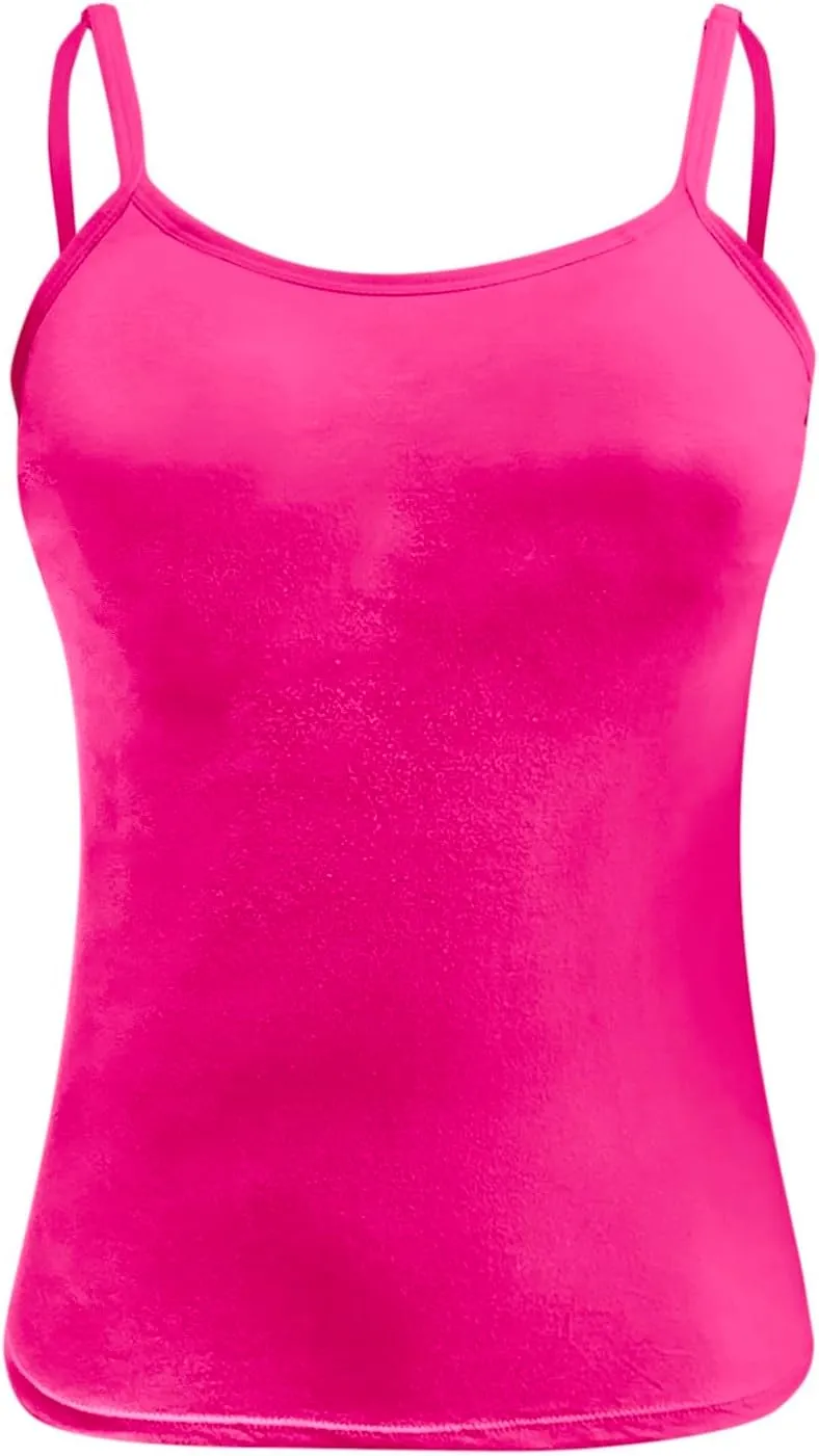 Built in Bra Tank Tops for Women Casual Adjustable Spaghetti Strap Camisole Cotton Plus Size Workout Tops 2024