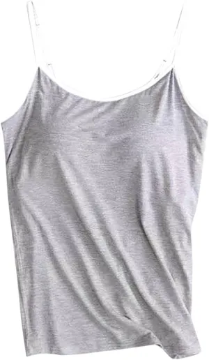 Built in Bra Tank Tops Womens Workout Casual Loose Crewneck Spaghetti Strap Summer Camisoles 2025 Trendy Yoga Outfits
