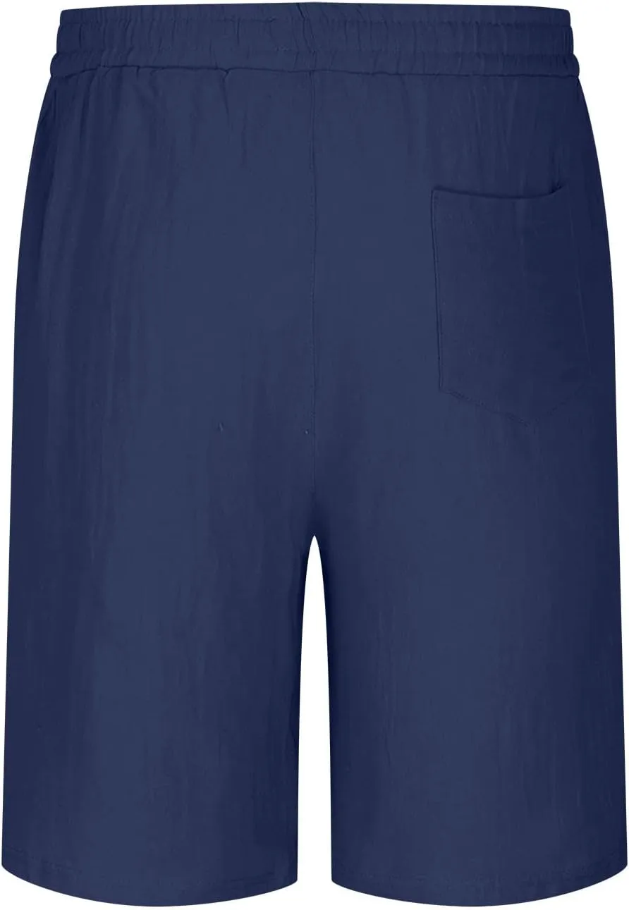Business Shorts for Men knee-length Stylish Trunks Short Pants Trouser Breathable Slim Fit Straight Trunks Pants
