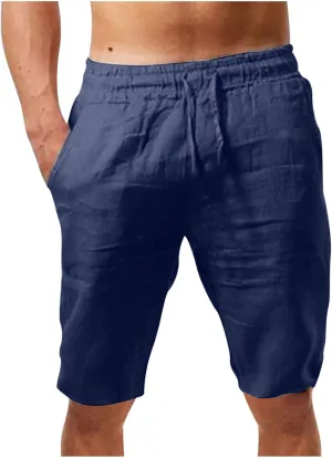 Business Shorts for Men knee-length Stylish Trunks Short Pants Trouser Breathable Slim Fit Straight Trunks Pants