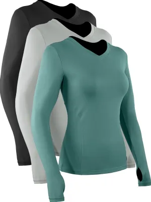 CADMUS Women long Sleeve Shirt for Workout Dry Fit Yoga t Shirts V-Neck