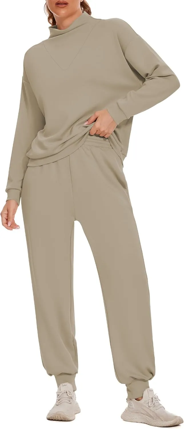 Cakulo Womens 2 Piece Lounge Sets 2024 Fall Outfits Jogger Sweat Pants Set Sweatsuits Matching Track Suits