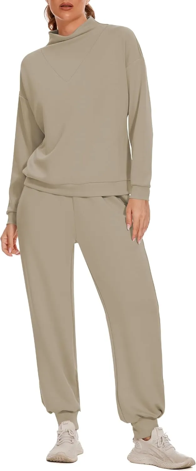 Cakulo Womens 2 Piece Lounge Sets 2024 Fall Outfits Jogger Sweat Pants Set Sweatsuits Matching Track Suits