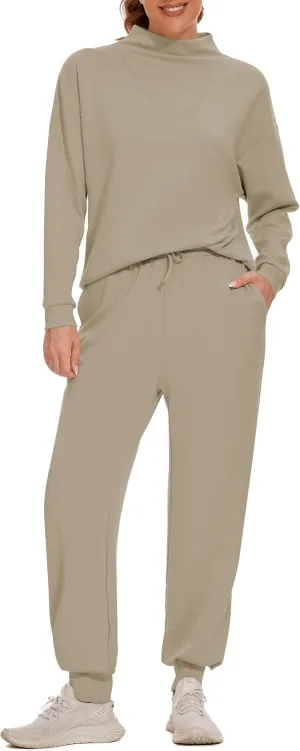 Cakulo Womens 2 Piece Lounge Sets 2024 Fall Outfits Jogger Sweat Pants Set Sweatsuits Matching Track Suits