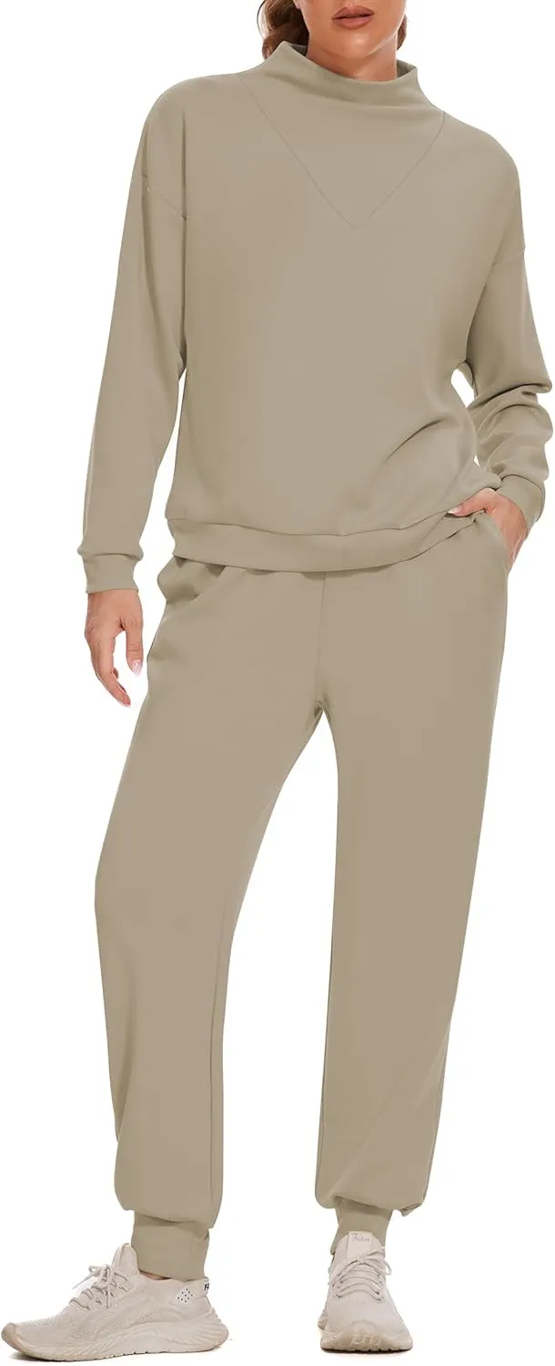 Cakulo Womens 2 Piece Lounge Sets 2024 Fall Outfits Jogger Sweat Pants Set Sweatsuits Matching Track Suits