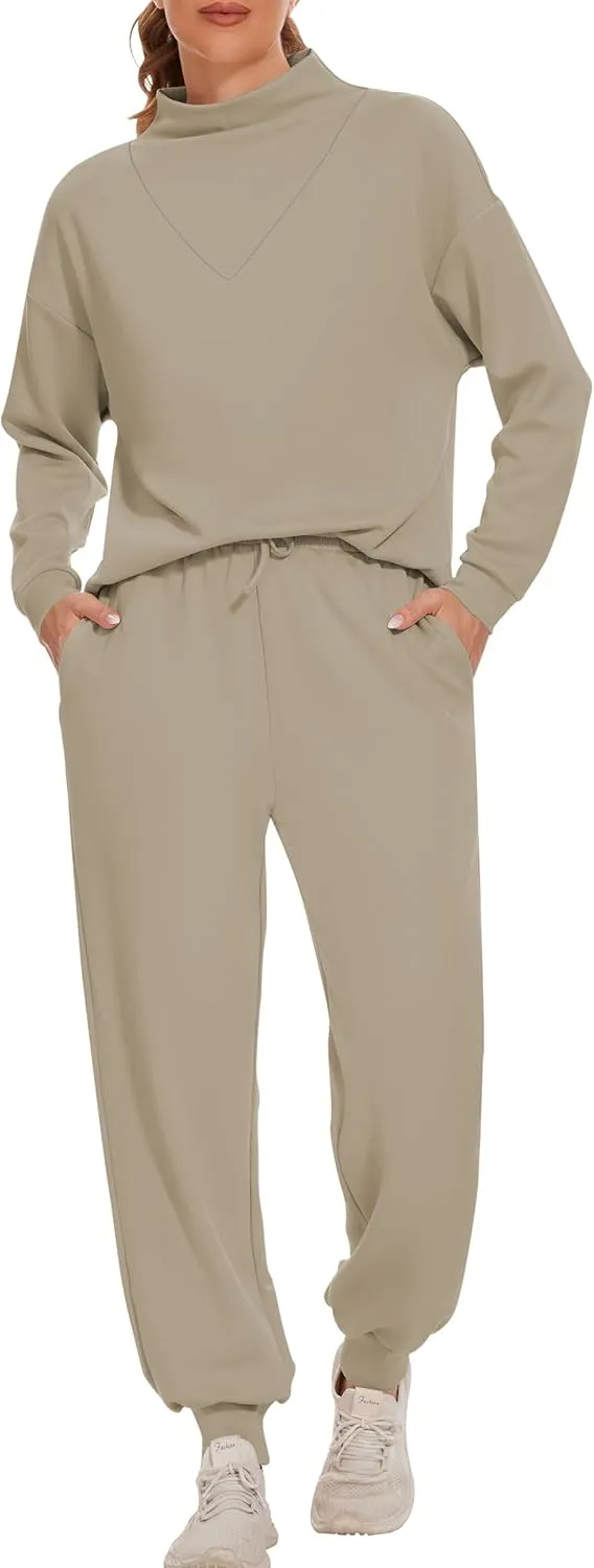 Cakulo Womens 2 Piece Lounge Sets 2024 Fall Outfits Jogger Sweat Pants Set Sweatsuits Matching Track Suits