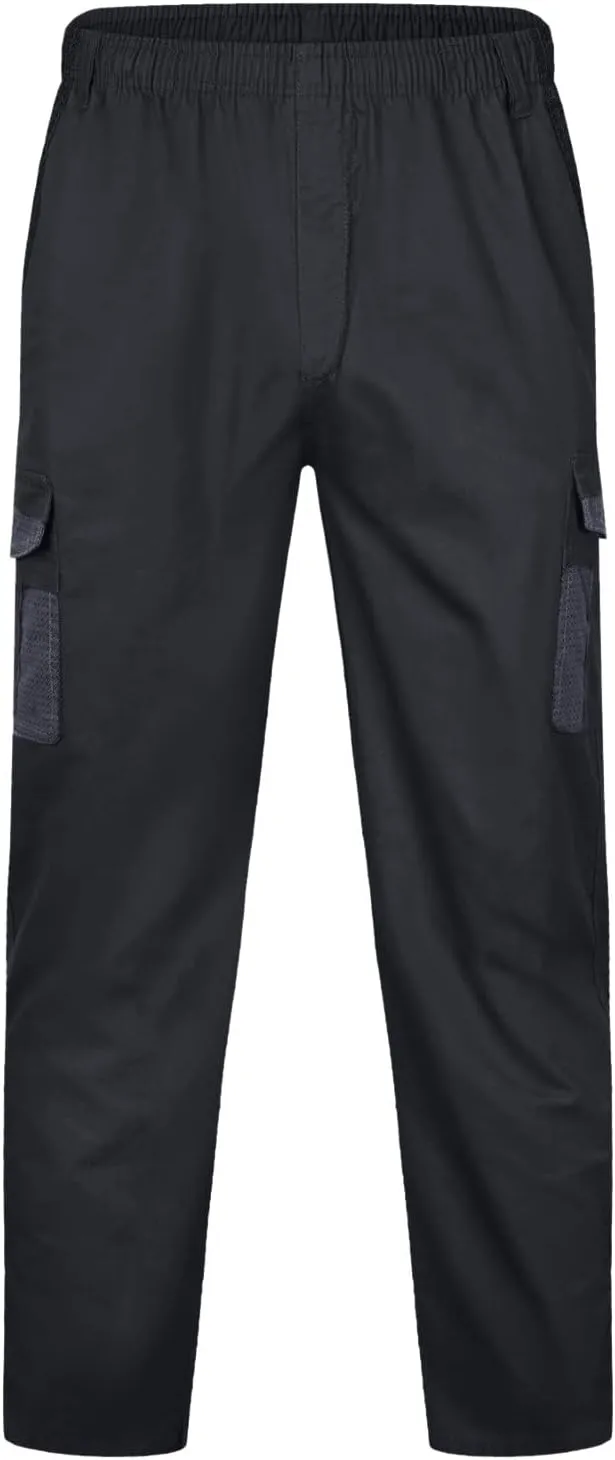 Cargo Sweatpants for Men Big and Tall Trousers Work Ripstop Cargo Pants Lightweight Cotton Jogger Work Pants 6 Pocket