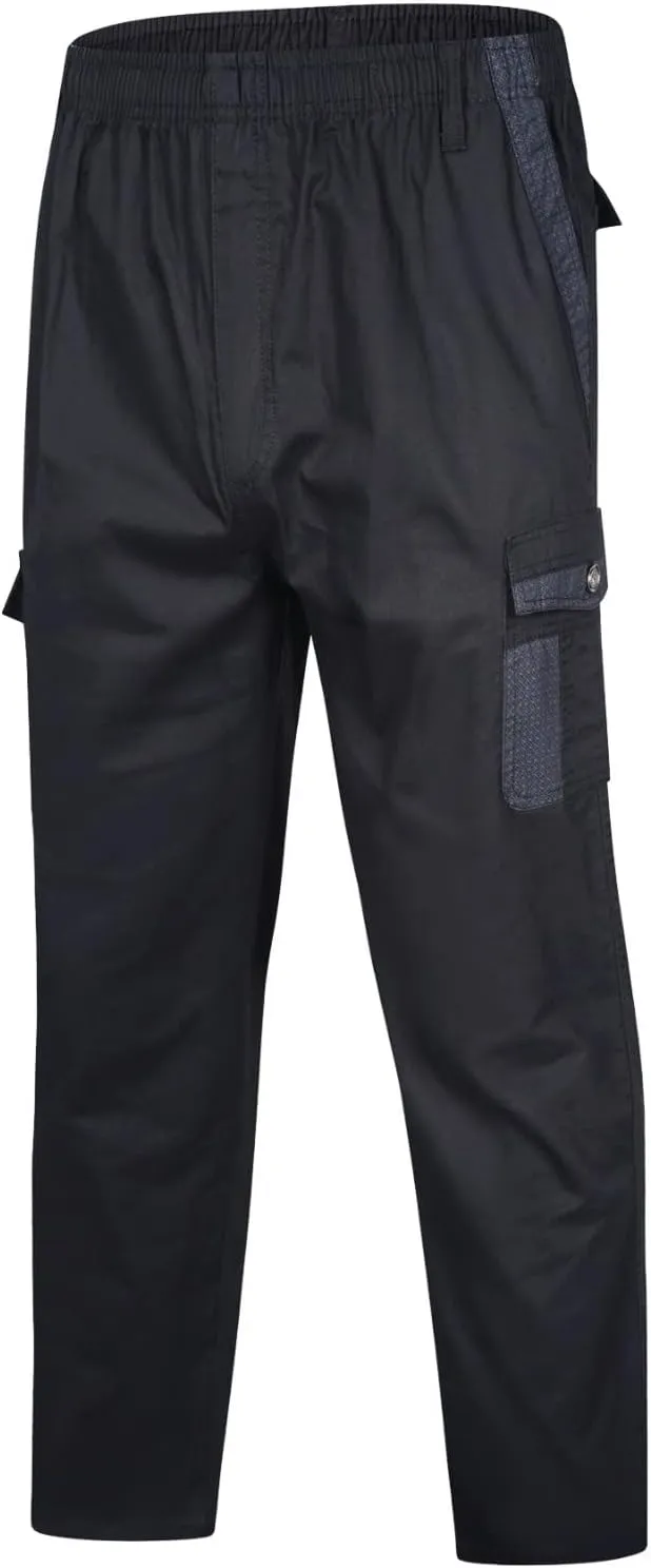 Cargo Sweatpants for Men Big and Tall Trousers Work Ripstop Cargo Pants Lightweight Cotton Jogger Work Pants 6 Pocket