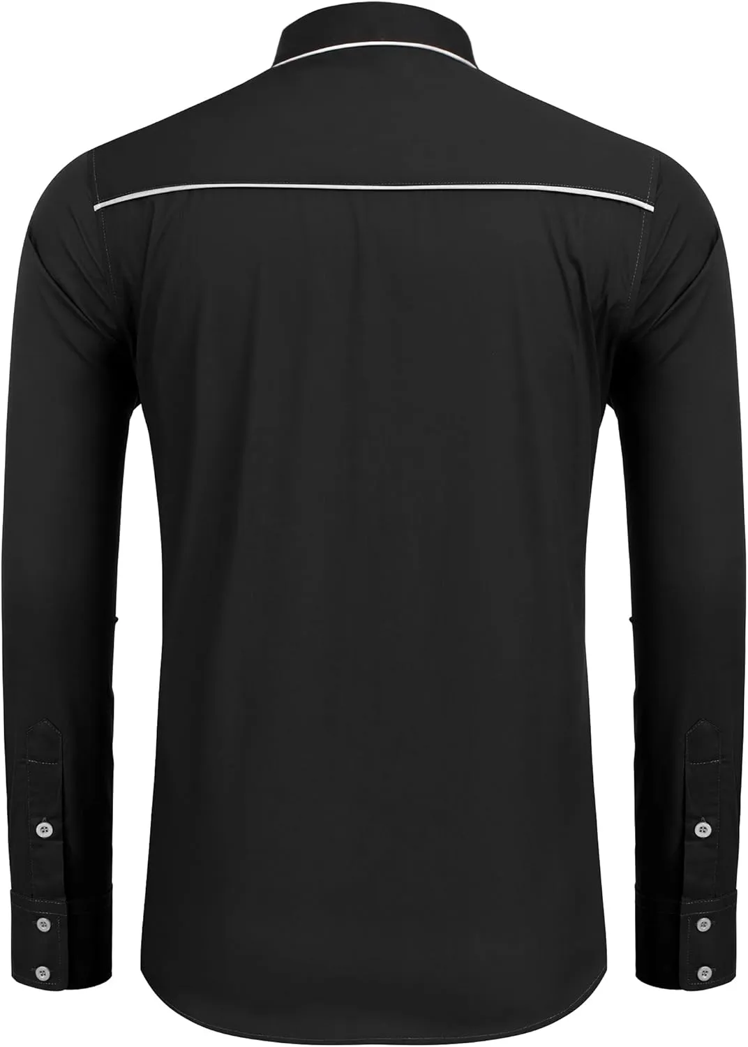 COOFANDY Men's Western Shirts Long Sleeve Slim Fit Embroideres Cowboy Shirts Casual Button Down Shirt
