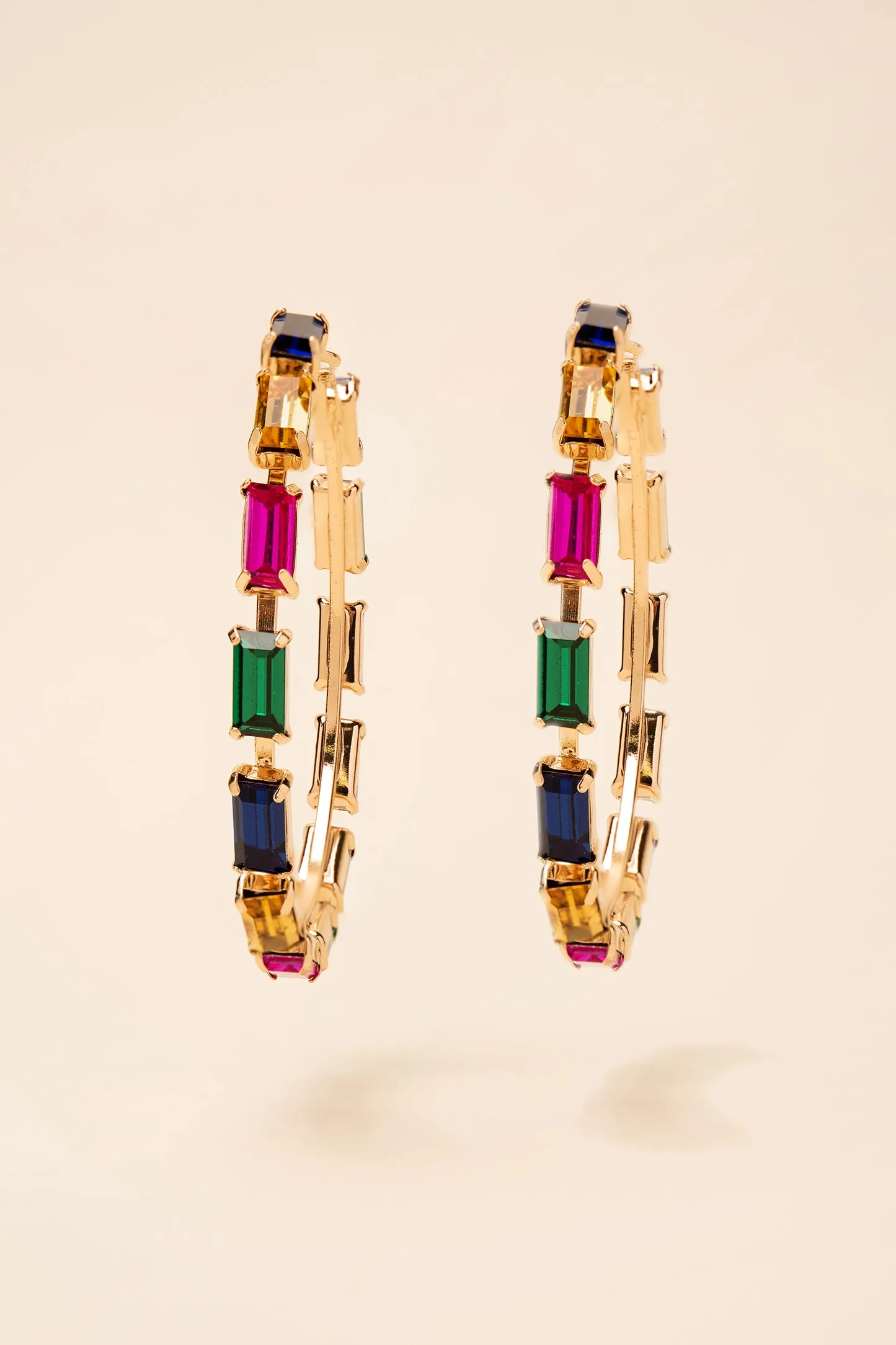 Crissy Rectangle Rhinestone Hoops