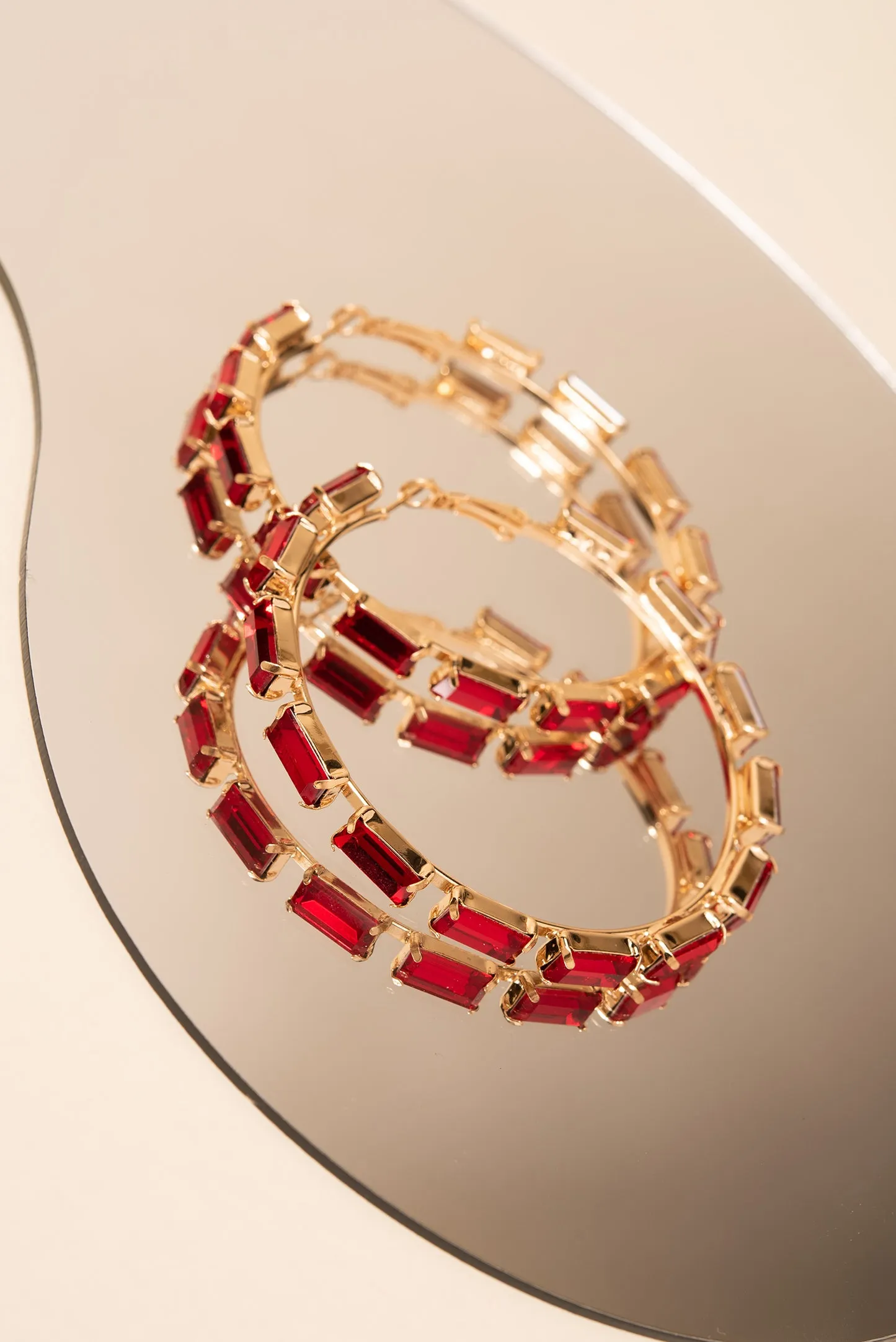 Crissy Rectangle Rhinestone Hoops