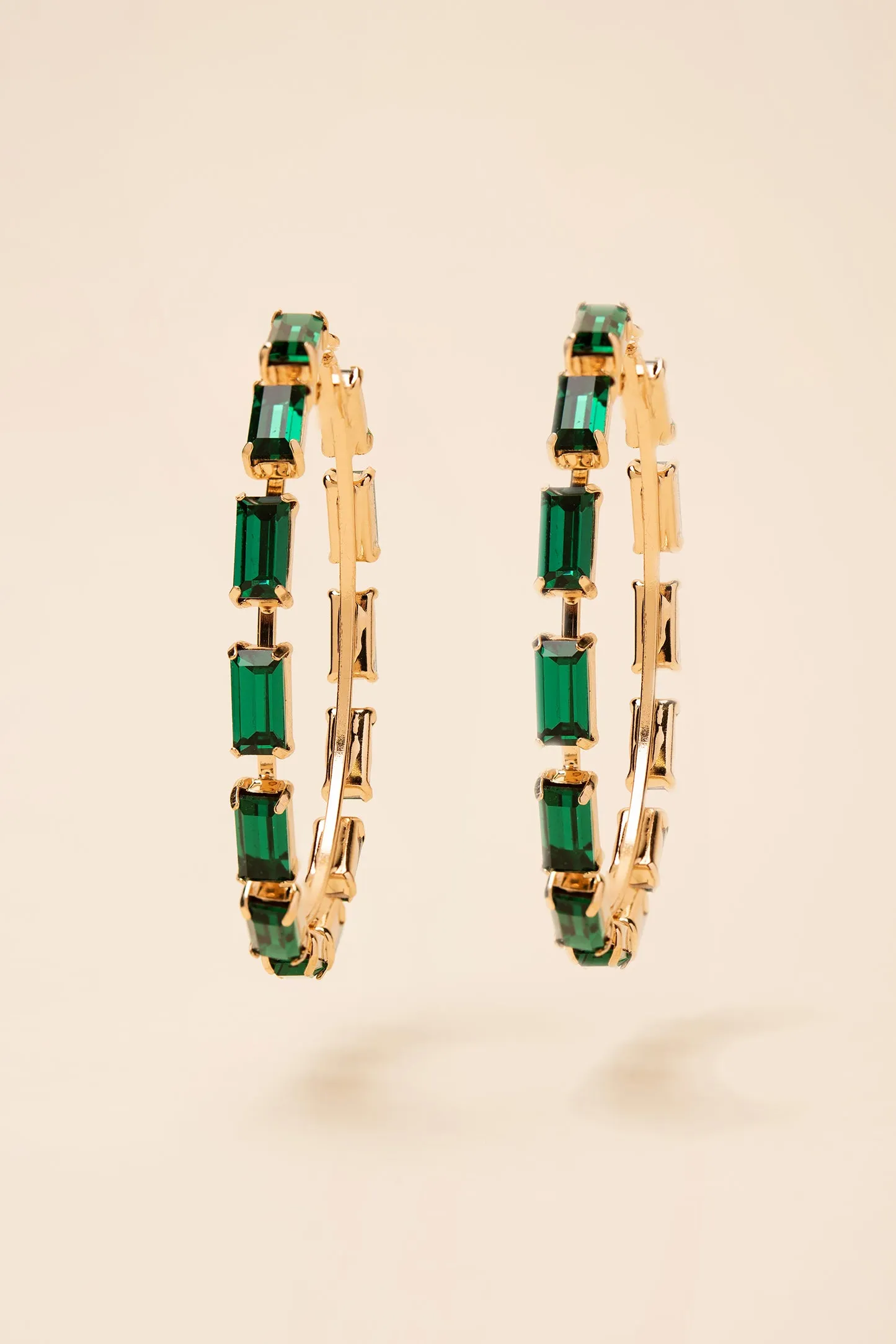 Crissy Rectangle Rhinestone Hoops