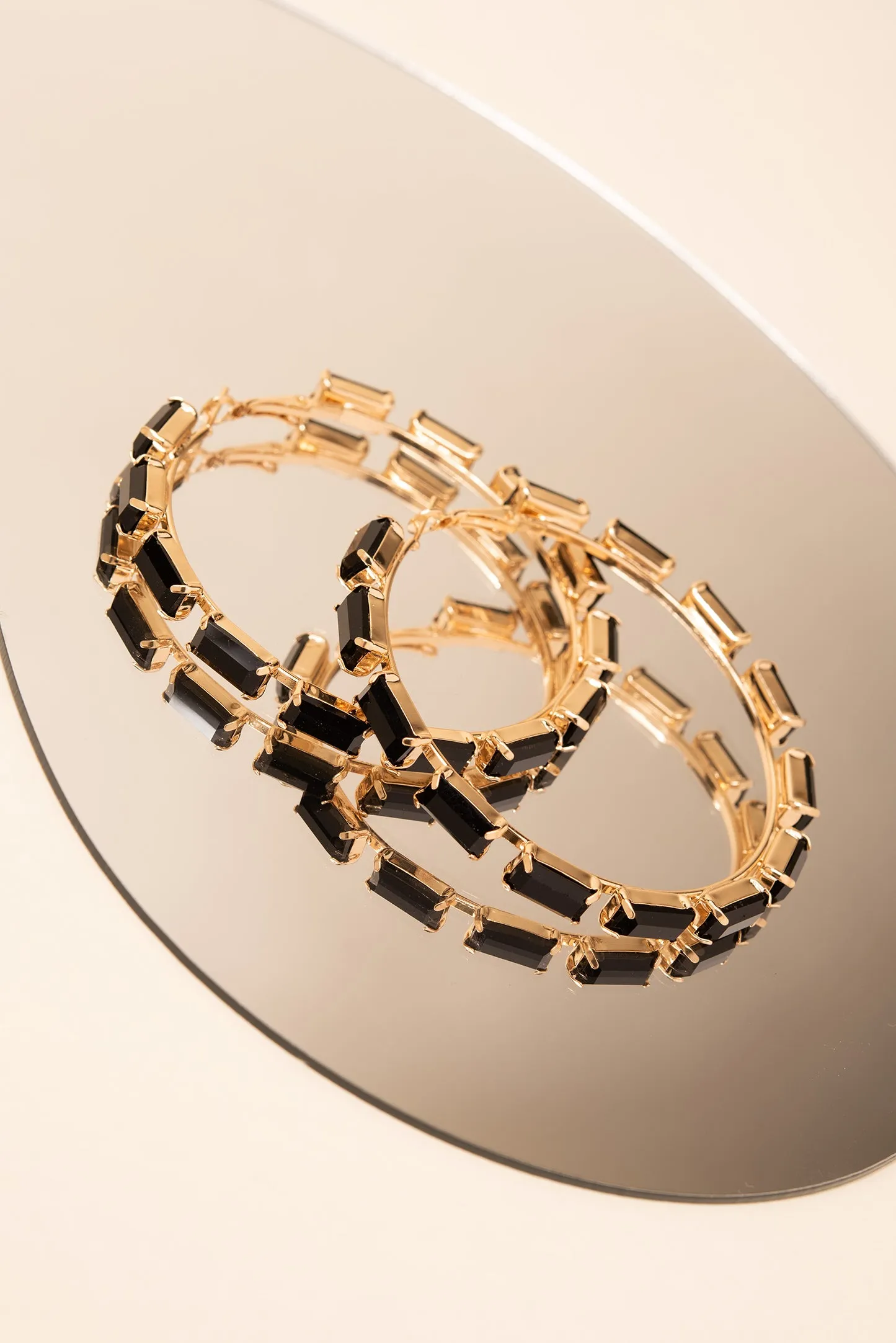 Crissy Rectangle Rhinestone Hoops