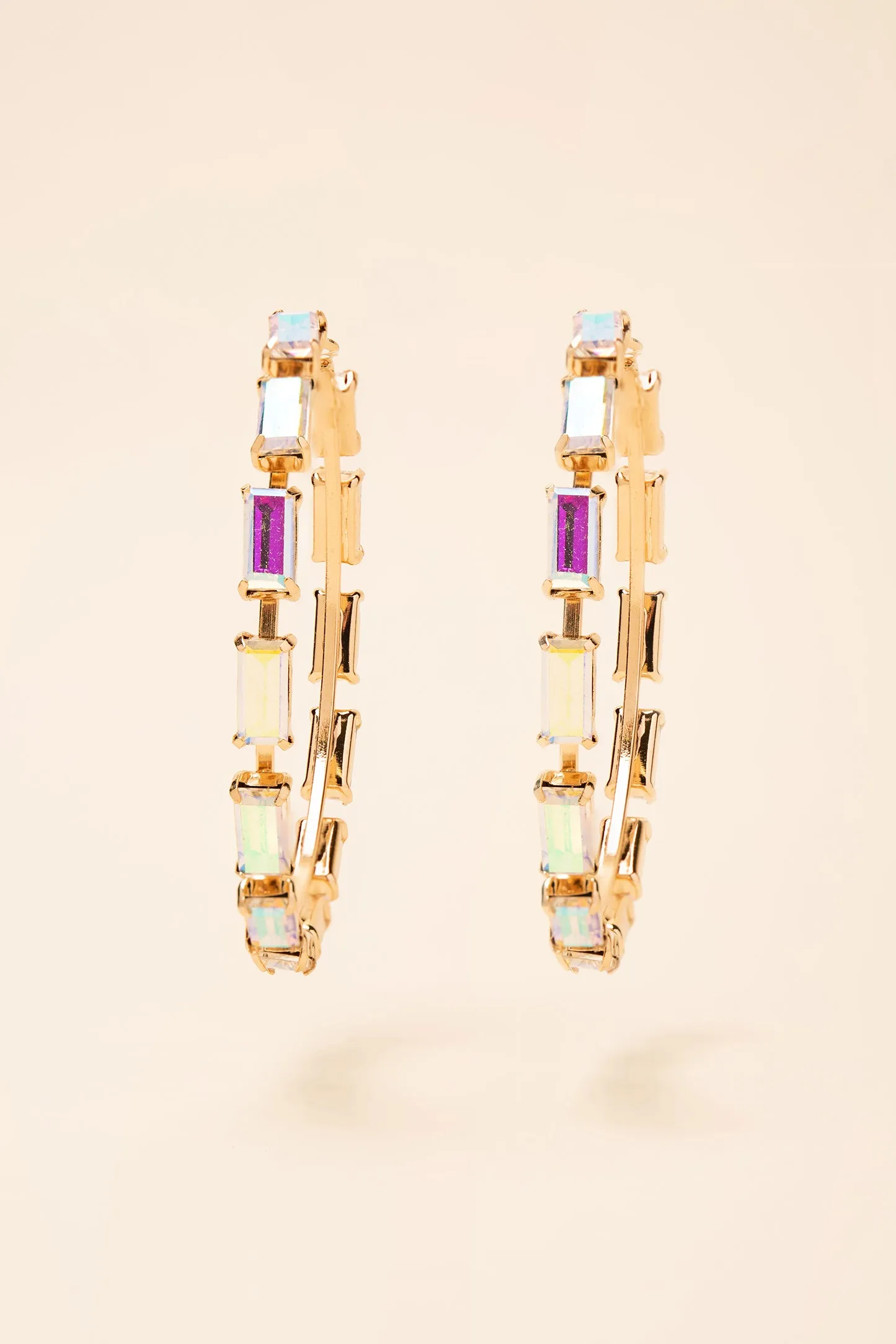 Crissy Rectangle Rhinestone Hoops
