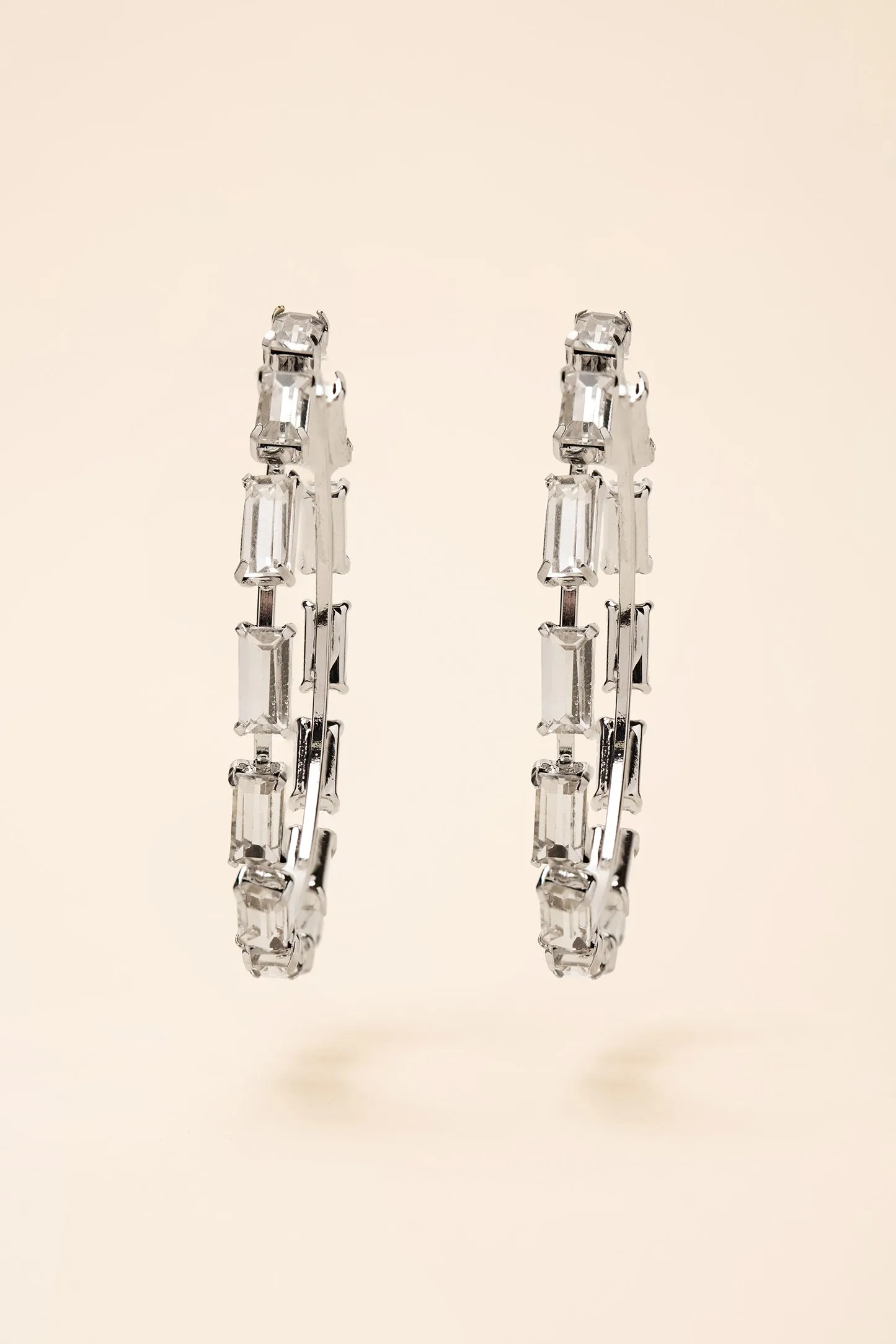 Crissy Rectangle Rhinestone Hoops