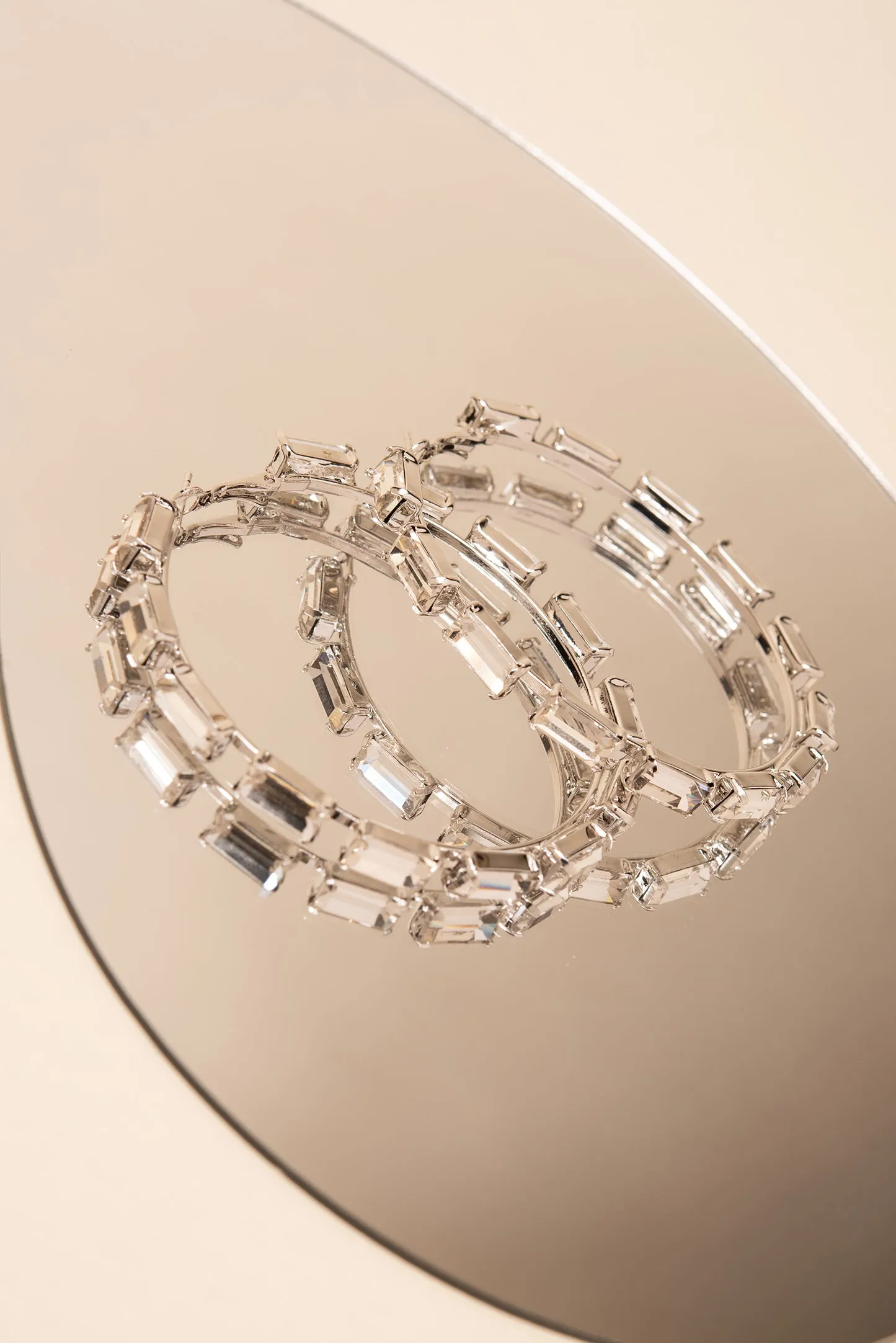 Crissy Rectangle Rhinestone Hoops