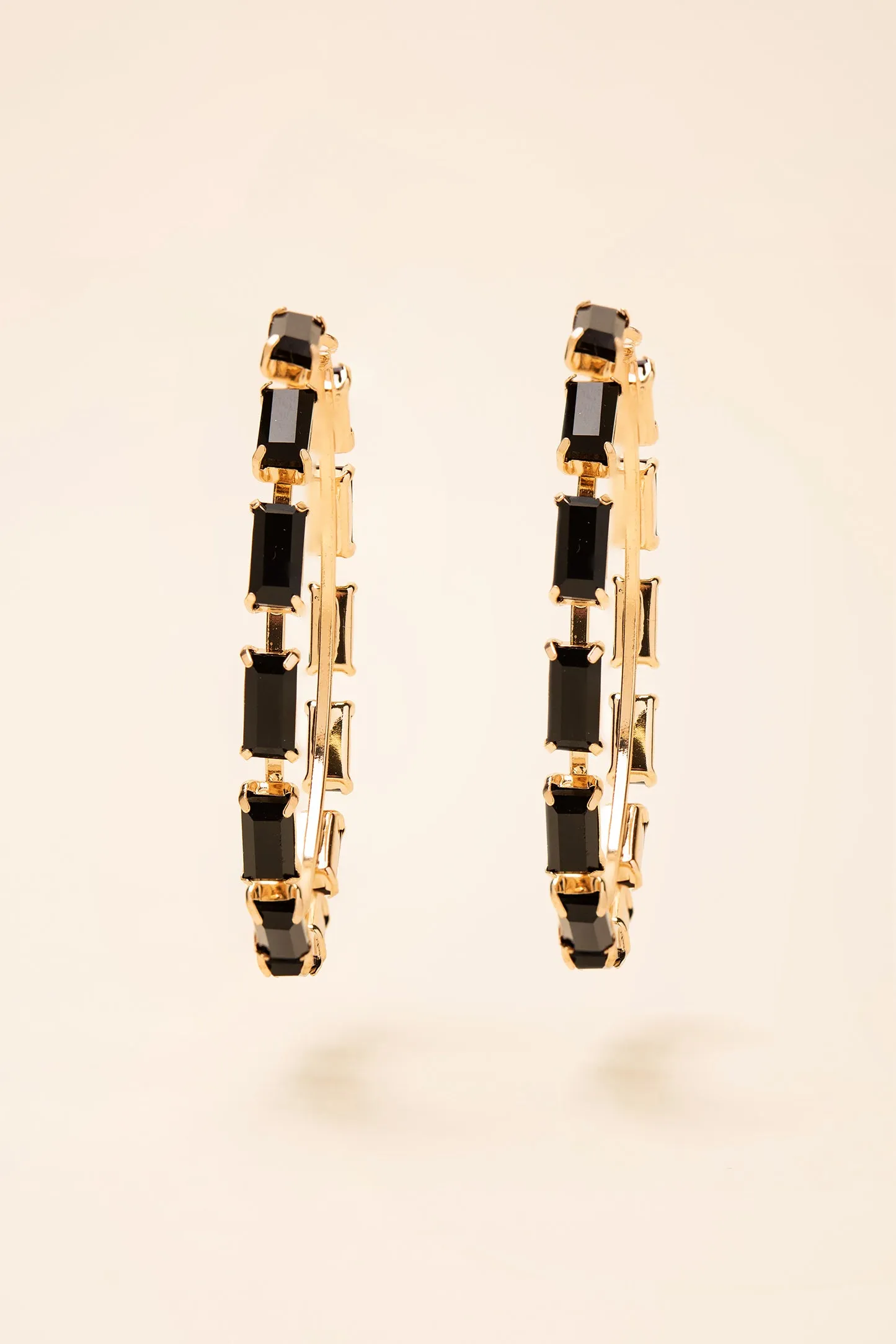 Crissy Rectangle Rhinestone Hoops