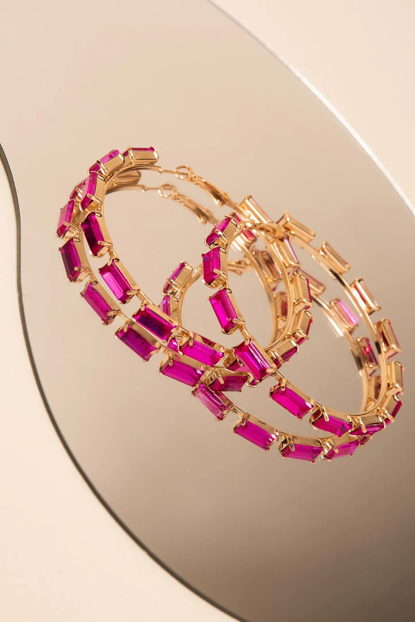 Crissy Rectangle Rhinestone Hoops