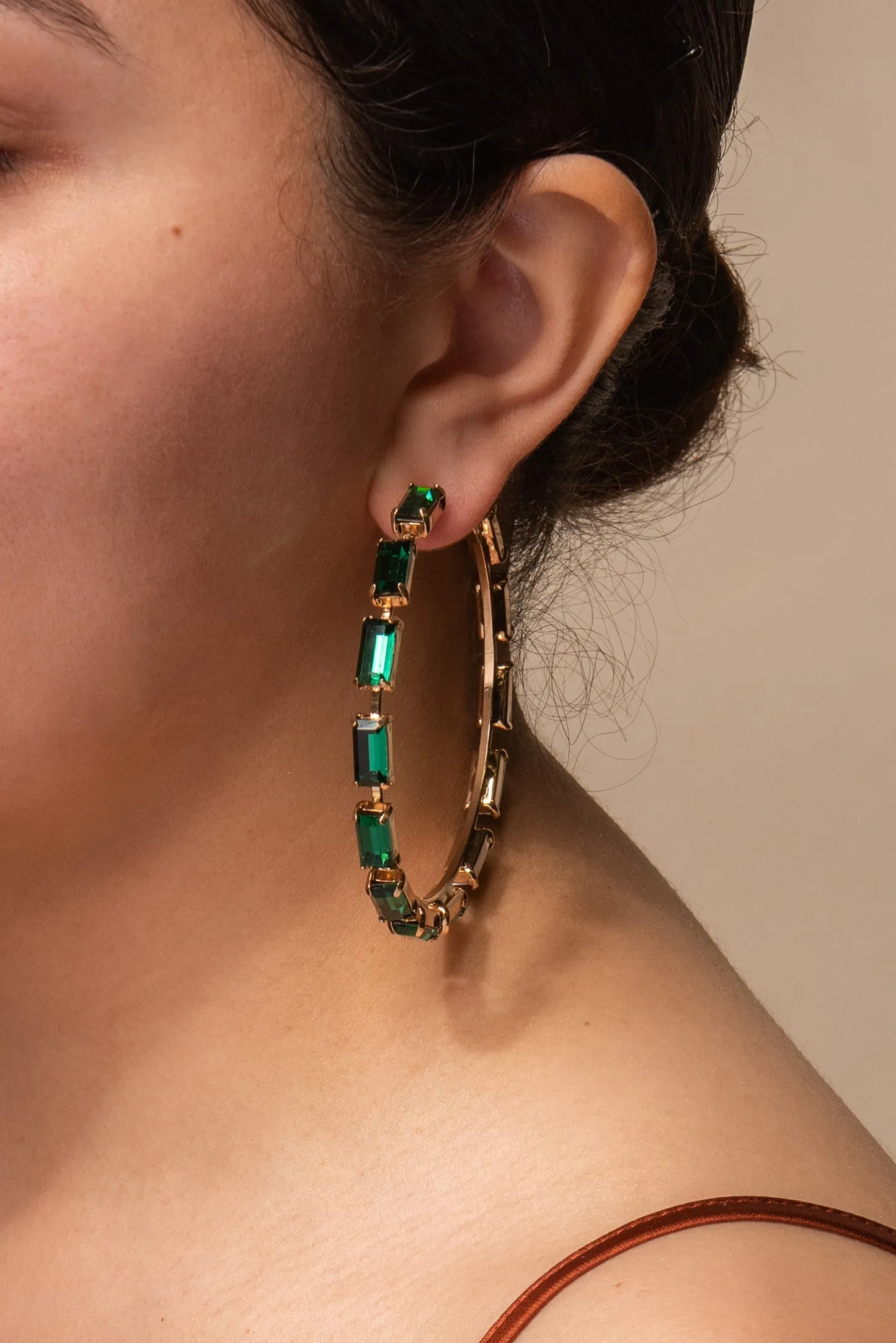 Crissy Rectangle Rhinestone Hoops