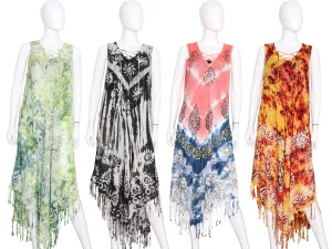 CU-316 - Wholesale Women's Tie-Dye Sleeveless Cover-Up Dress