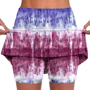 DDAPJ pyju Women Tennis Skirts High Waisted Active Performance Golf Skort Trendy Printed Skirt with Shorts Workout Outfits